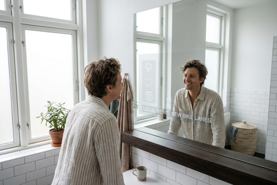 Waarom een slimme spiegel je ochtend versnelt